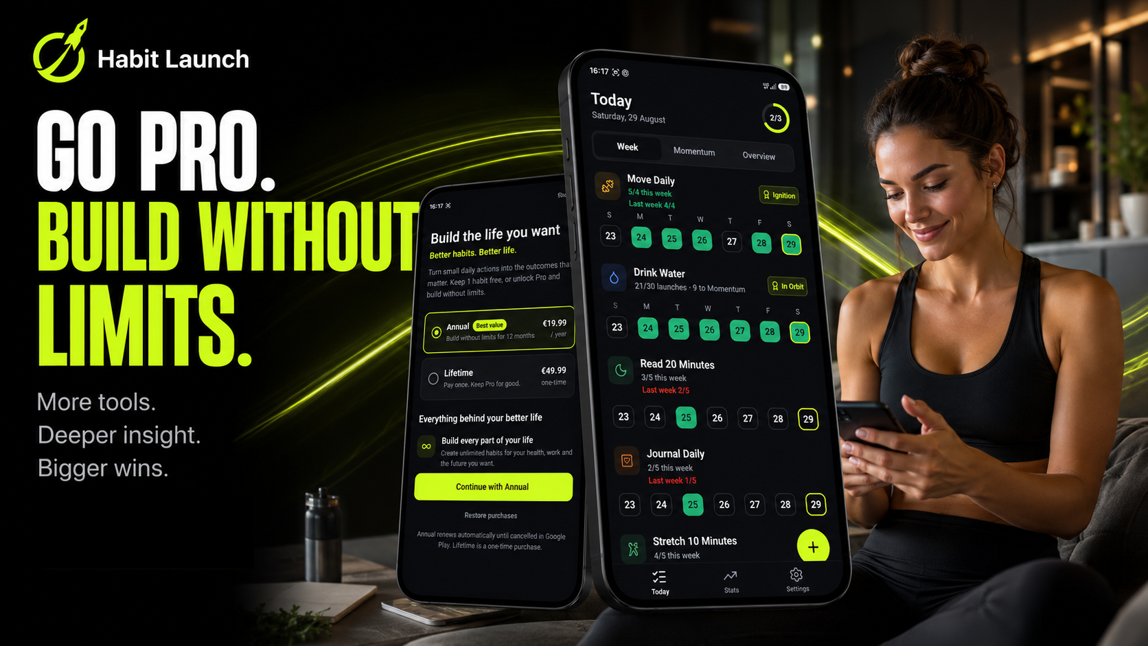 Habit Launch Pro app screen
